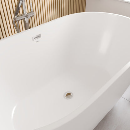 Eviva Opal Glossy White Acrylic Oval Freestanding Bathub