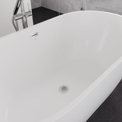 Eviva Opal Glossy White Acrylic Oval Freestanding Bathub