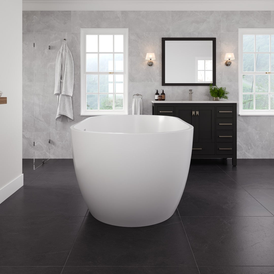 Eviva Opal Glossy White Acrylic Oval Freestanding Bathub