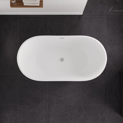 Eviva Opal Glossy White Acrylic Oval Freestanding Bathub
