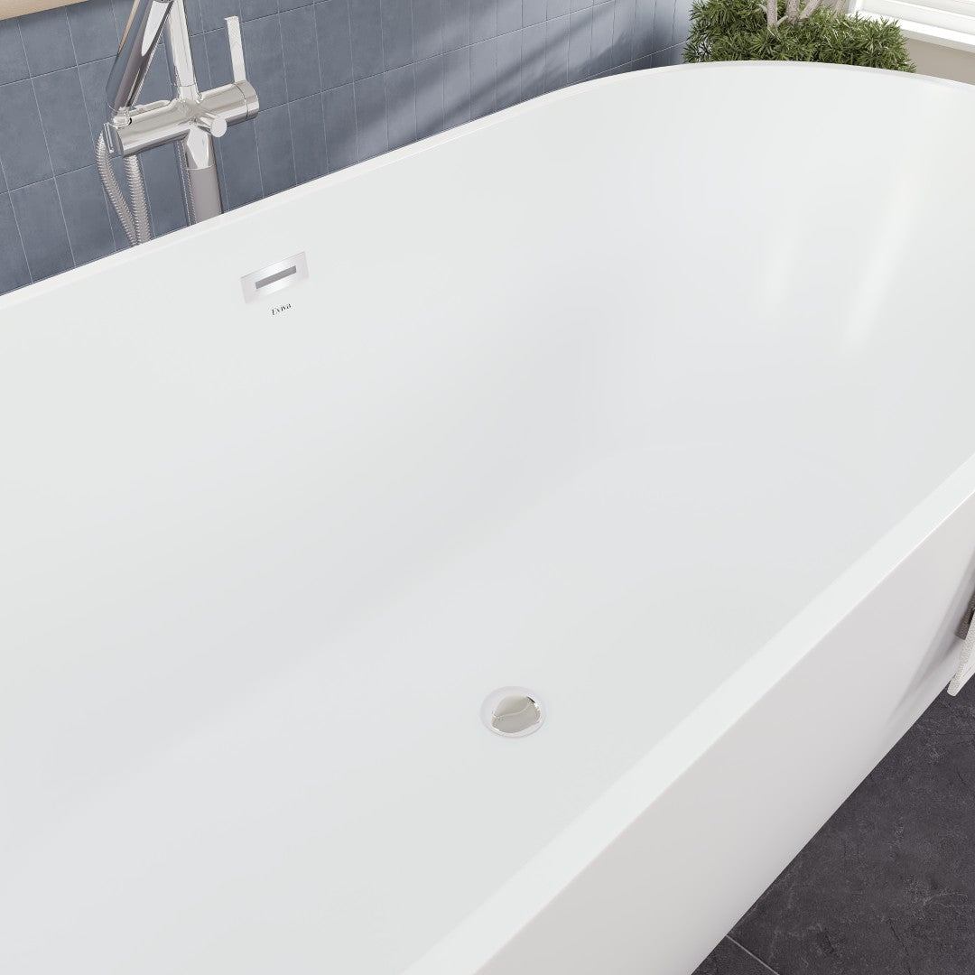 Eviva Opal Glossy White Acrylic Oval Freestanding Bathub