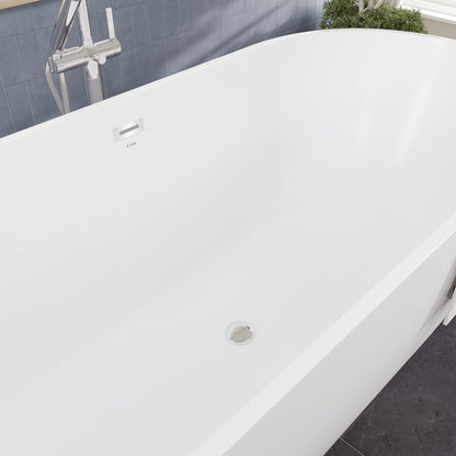 Eviva Opal Glossy White Acrylic Oval Freestanding Bathub