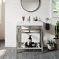 Eviva Stone Bath Vanity with Porcelain Top and Integrated Sink