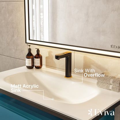Eviva Modena Wall Mount Bath Vanity with Solid Surface Top and Integrated Sink (32"-51")