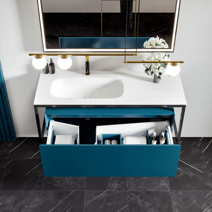 Eviva Modena Wall Mount Bath Vanity with Solid Surface Top and Integrated Sink (32"-51")