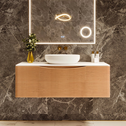 Eviva Leah Wall Mount Bath Vanity with Solid Surface Top and Integrated Sink (32"-39")