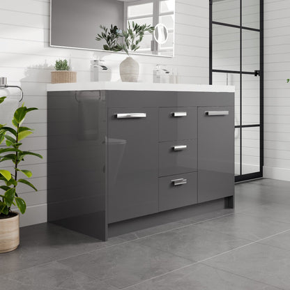 Eviva Lugano Bath Vanity with Acrylic Top and Integrated Sink (24"-84")