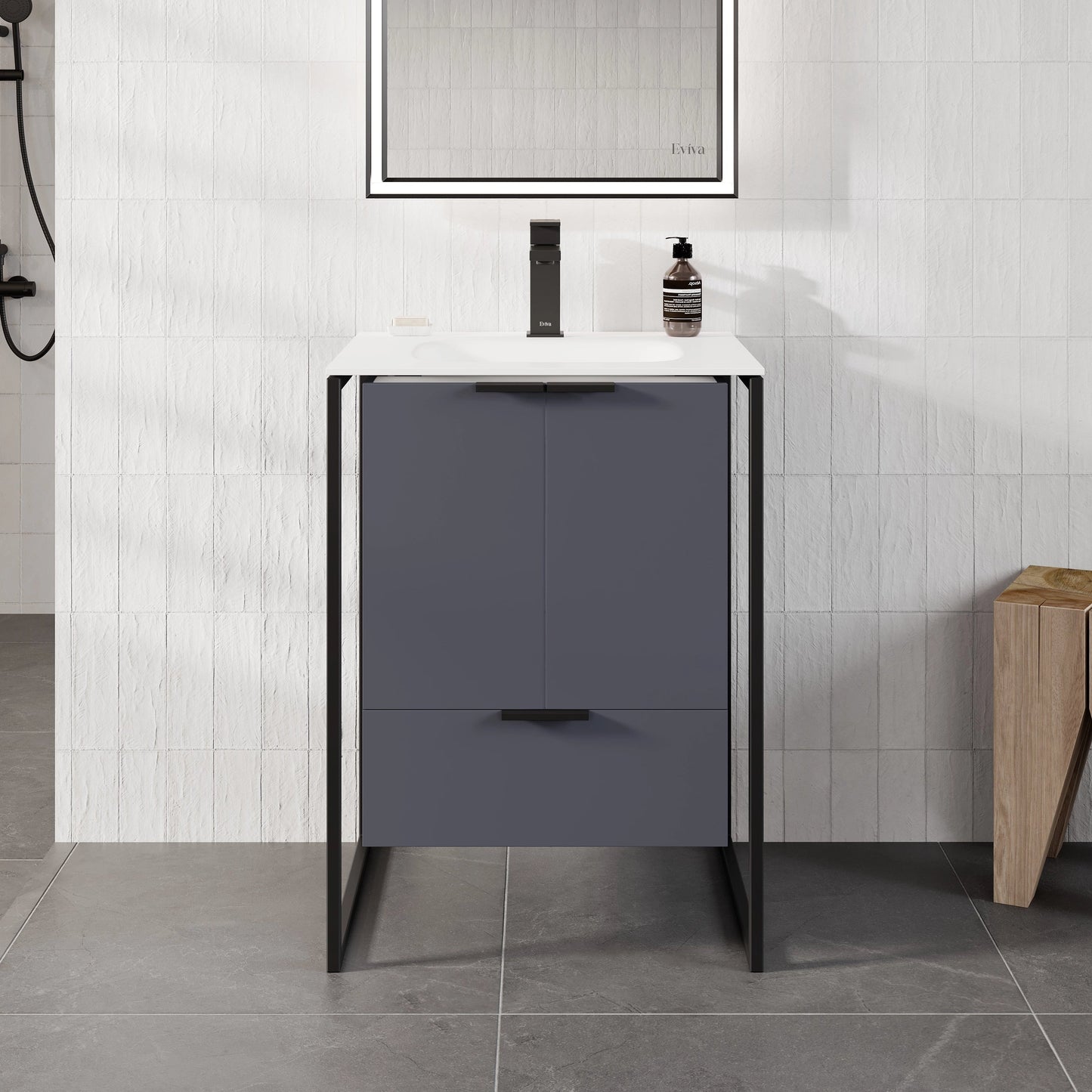 Eviva Moma Bath Vanity with Solid Surface Top and Integrated Sink (24"-32")
