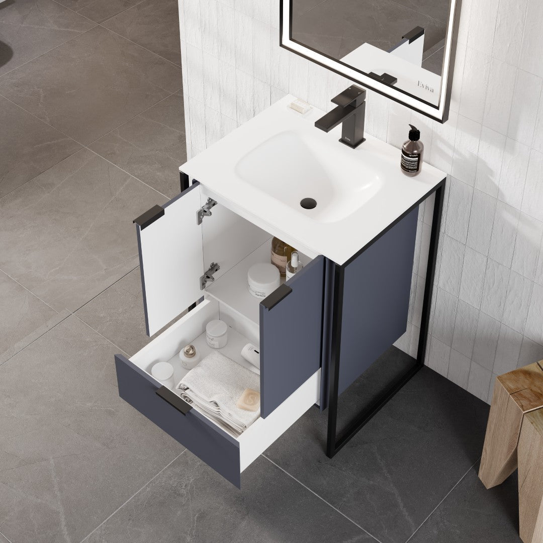 Eviva Moma Bath Vanity with Solid Surface Top and Integrated Sink (24"-32")
