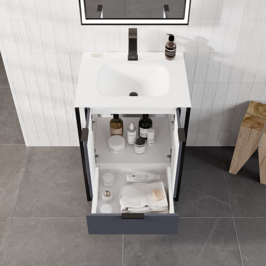 Eviva Moma Bath Vanity with Solid Surface Top and Integrated Sink (24"-32")