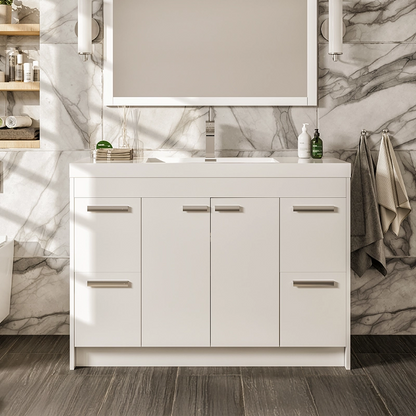 Eviva Lugano Bath Vanity with Acrylic Top and Integrated Sink (24"-84")