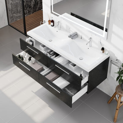 Eviva Surf Wall Mount Bath Vanity with Acrylic Top and Integrated Sink (36"-57")