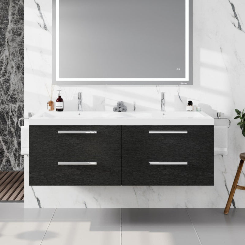 Eviva Surf Wall Mount Bath Vanity with Acrylic Top and Integrated Sink (36"-57")