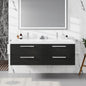 Eviva Surf Wall Mount Bath Vanity with Acrylic Top and Integrated Sink (36"-57")