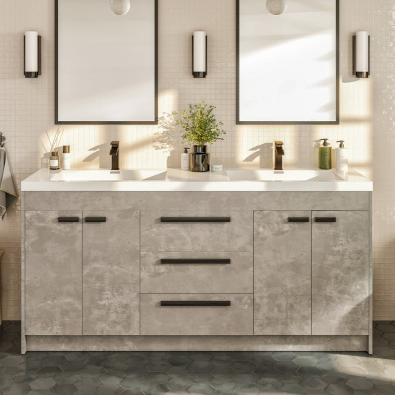 Eviva Lugano Bath Vanity with Acrylic Top and Integrated Sink (24"-84")