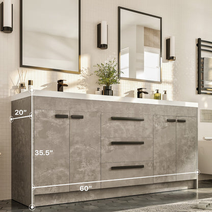 Eviva Lugano Bath Vanity with Acrylic Top and Integrated Sink (24"-84")