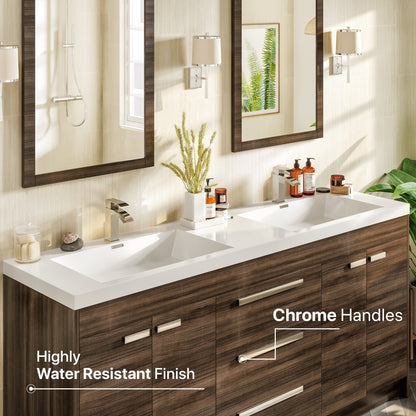 Eviva Lugano Bath Vanity with Acrylic Top and Integrated Sink (24"-84")