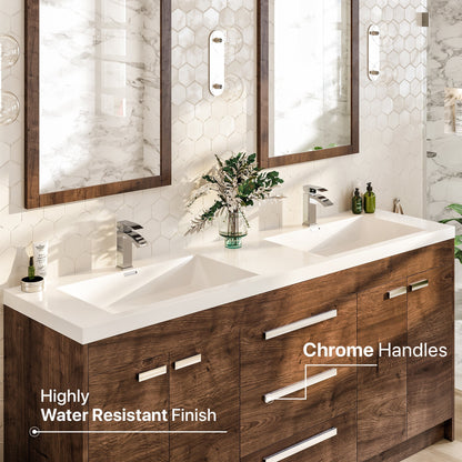 Eviva Lugano Bath Vanity with Acrylic Top and Integrated Sink (24"-84")