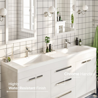 Eviva Lugano Bath Vanity with Acrylic Top and Integrated Sink (24"-84")