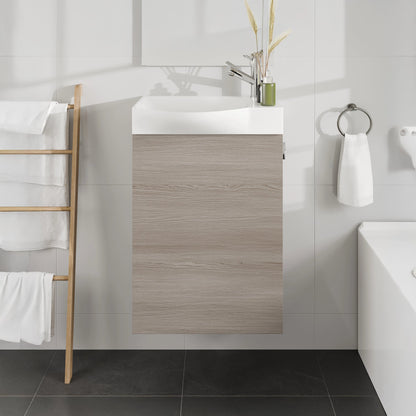 Eviva Tiny Wall Mount Bath Vanity with Porcelain Top and Integrated Sink