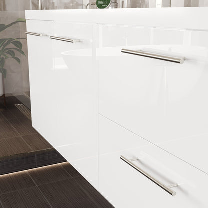 Eviva Lumina Wall Mount Bath Vanity with Acrylic Top and Integrated Sinks