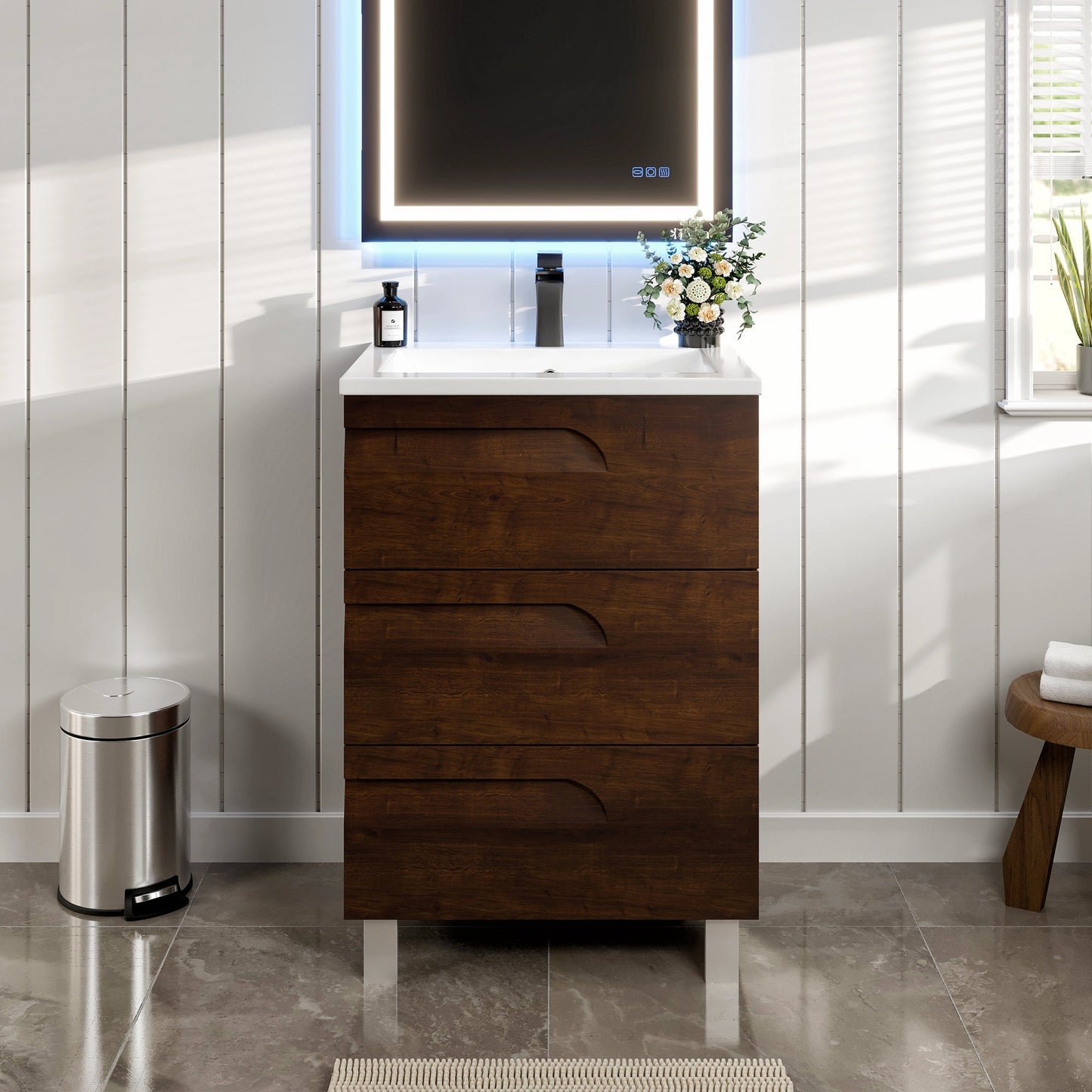 Eviva Joy Bath Vanity with Porcelain Top and Integrated Sink (24"-40")