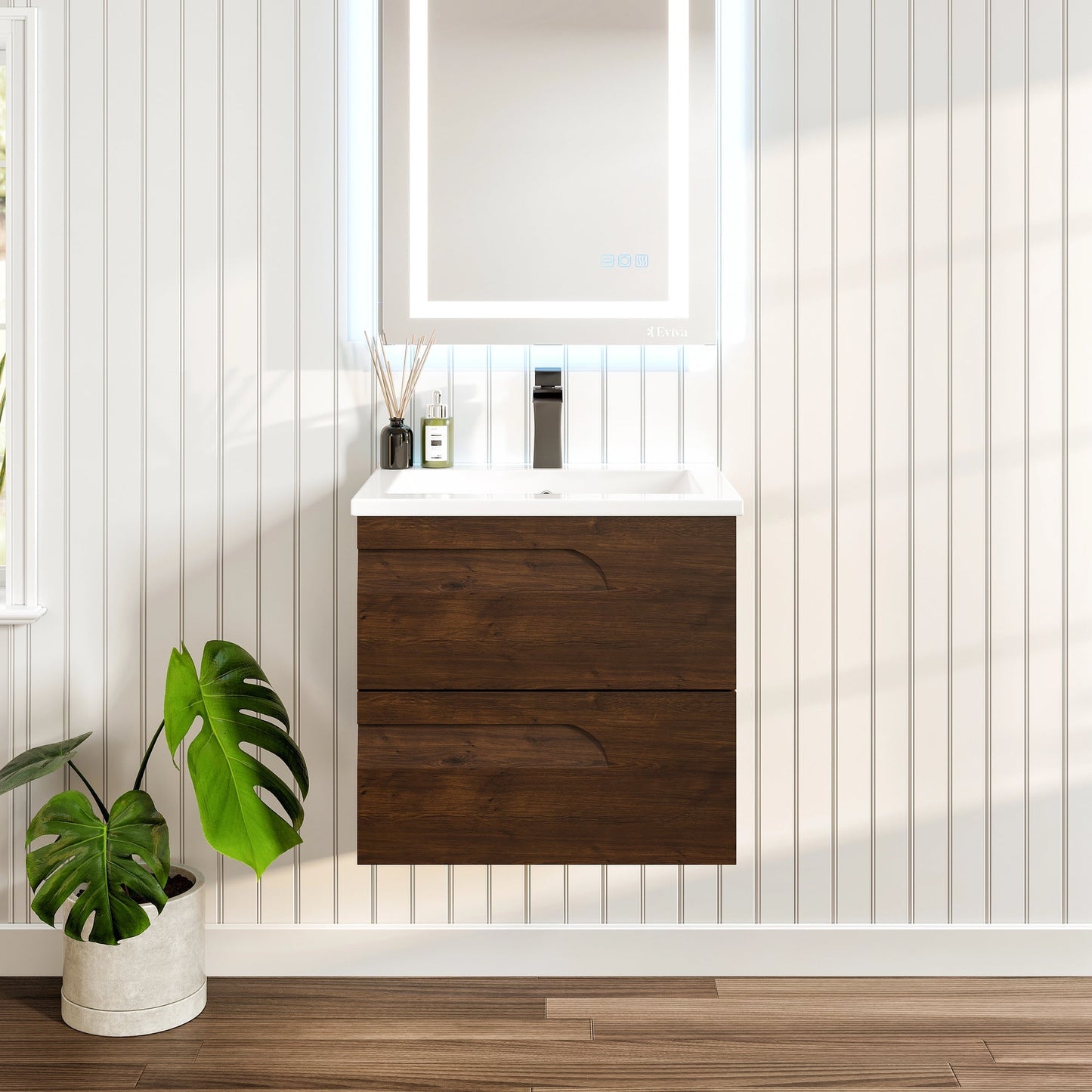 Eviva Joy Bath Vanity with Porcelain Top and Integrated Sink (24"-40")