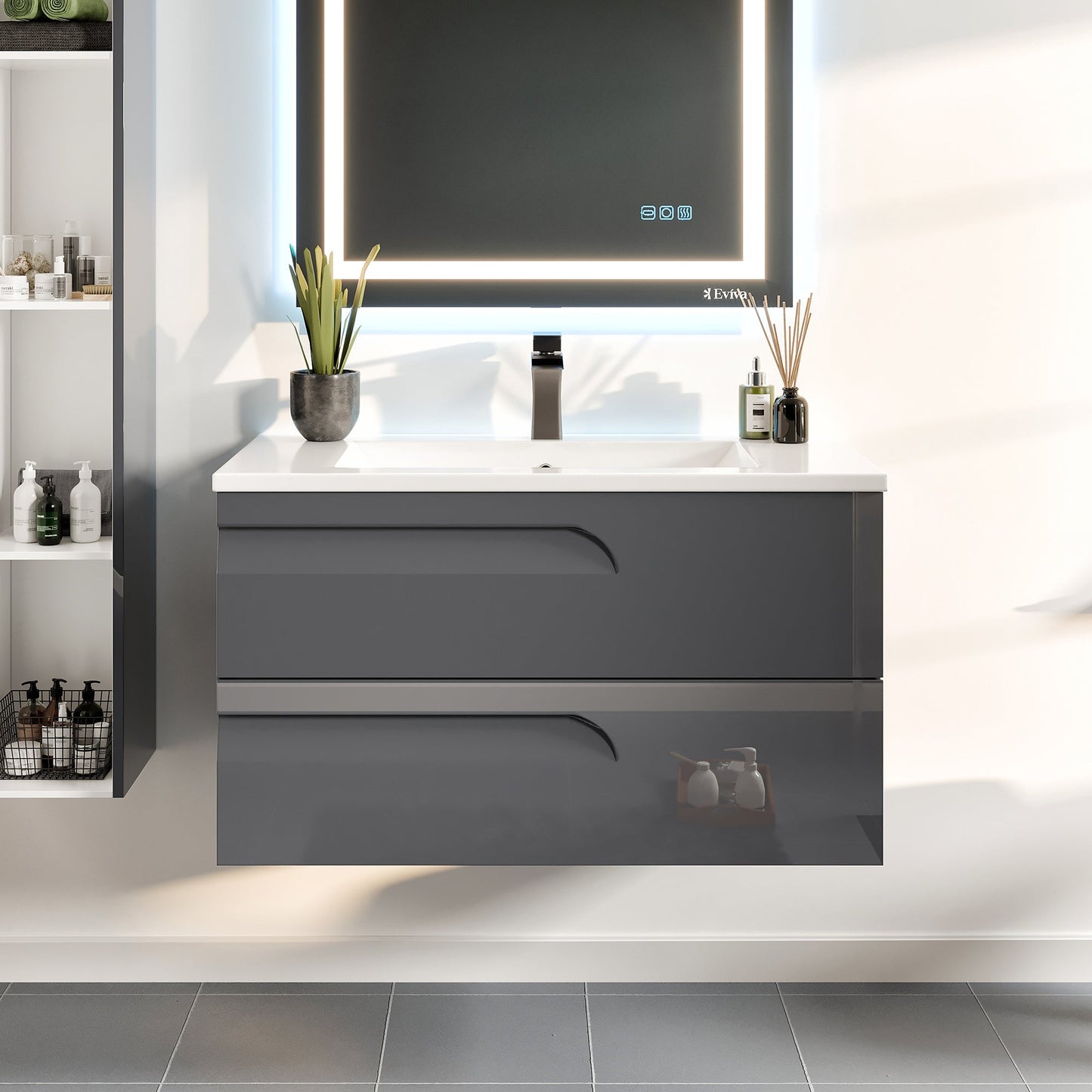 Eviva Joy Bath Vanity with Porcelain Top and Integrated Sink (24"-40")