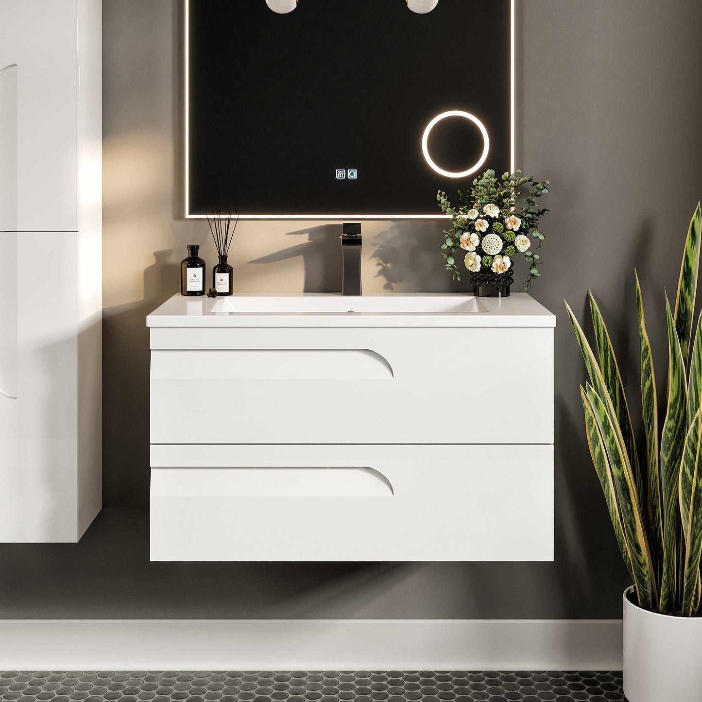 Eviva Joy Bath Vanity with Porcelain Top and Integrated Sink (24"-40")