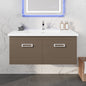 Eviva Orleans Wall Mount Bath Vanity with Porcelain Top and Integrated Sink