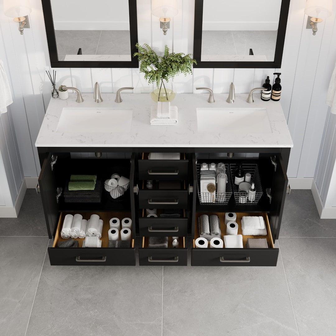 Eviva Aberdeen Bath Vanity with Counter Top and Undermount Porcelain Sink (24"-96")