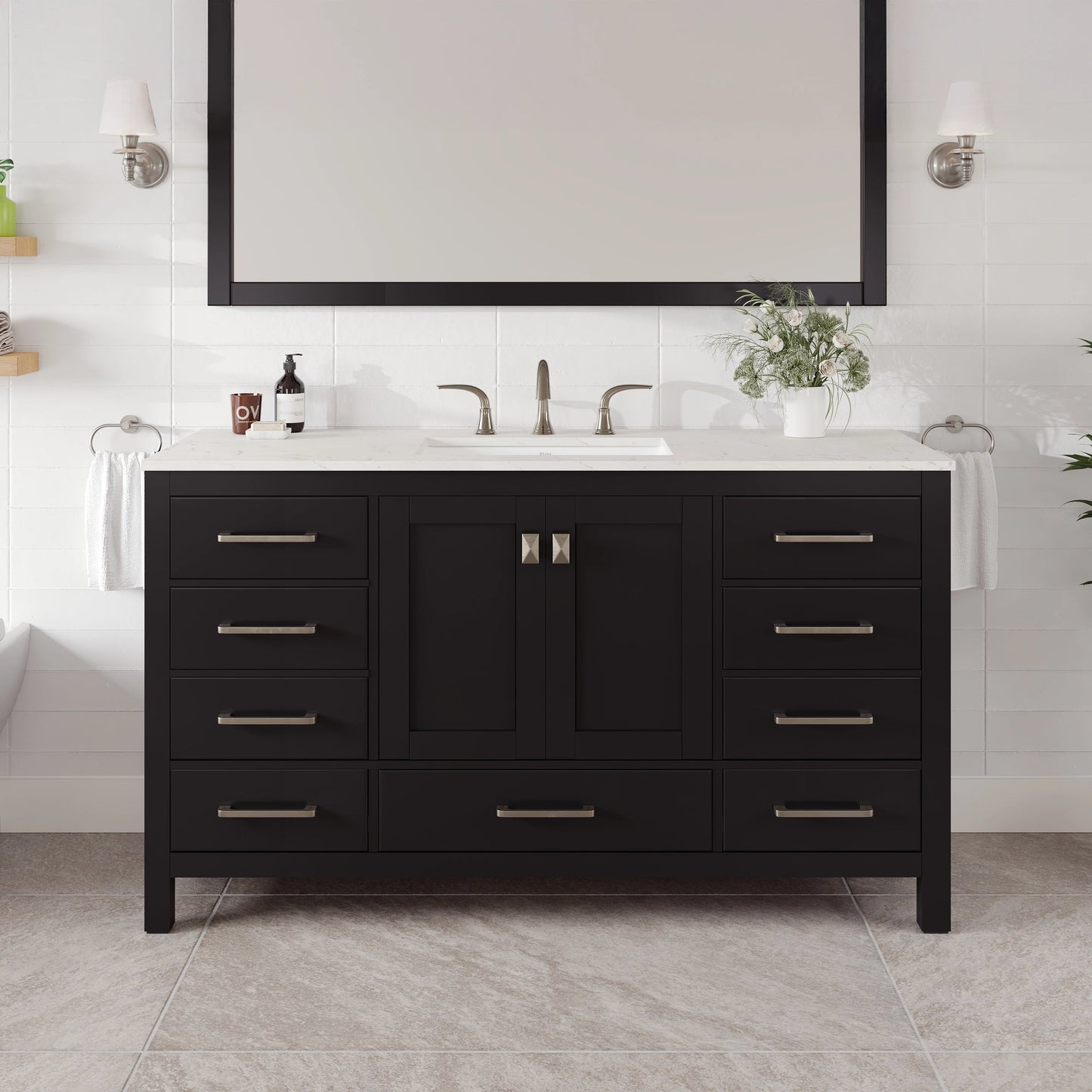 Eviva Aberdeen Bath Vanity with Counter Top and Undermount Porcelain Sink (24"-96")