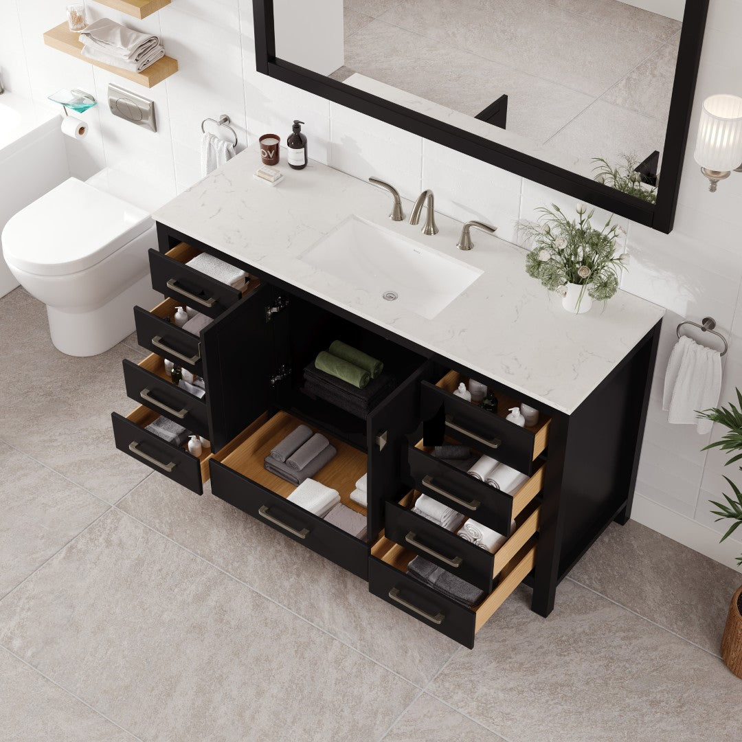 Eviva Aberdeen Bath Vanity with Counter Top and Undermount Porcelain Sink (24"-96")