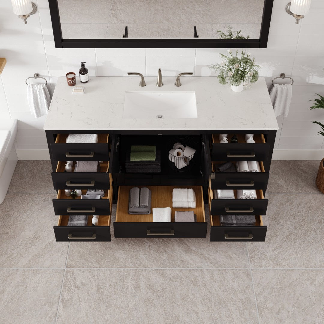Eviva Aberdeen Bath Vanity with Counter Top and Undermount Porcelain Sink (24"-96")