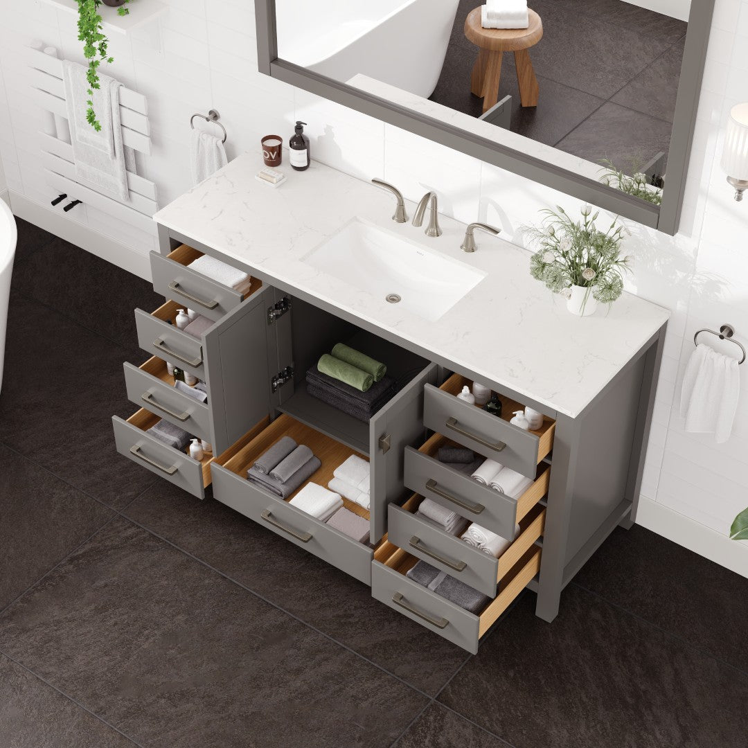 Eviva Aberdeen Bath Vanity with Counter Top and Undermount Porcelain Sink (24"-96")