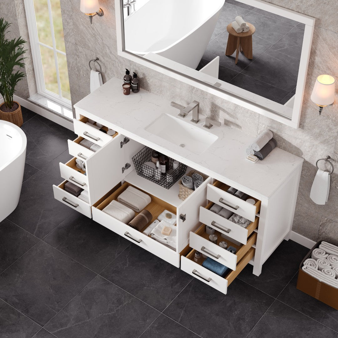Eviva Aberdeen Bath Vanity with Counter Top and Undermount Porcelain Sink (24"-96")