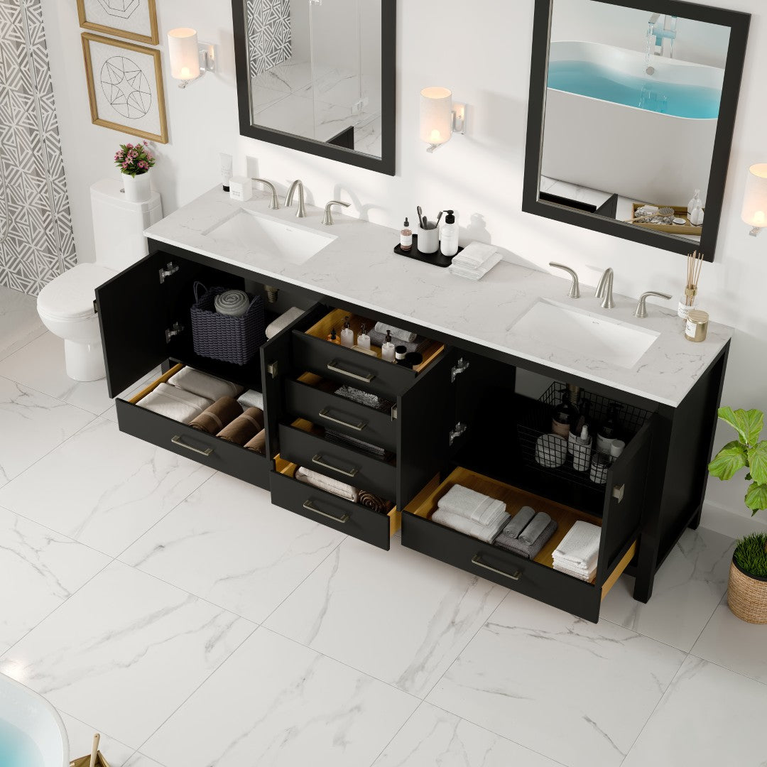 Eviva Aberdeen Bath Vanity with Counter Top and Undermount Porcelain Sink (24"-96")