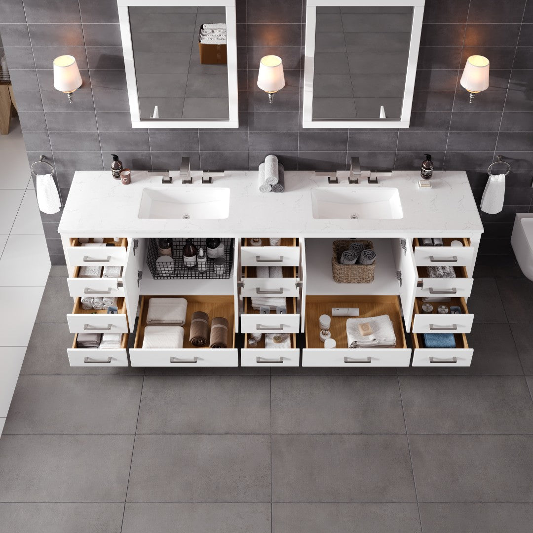 Eviva Aberdeen Bath Vanity with Counter Top and Undermount Porcelain Sink (24"-96")