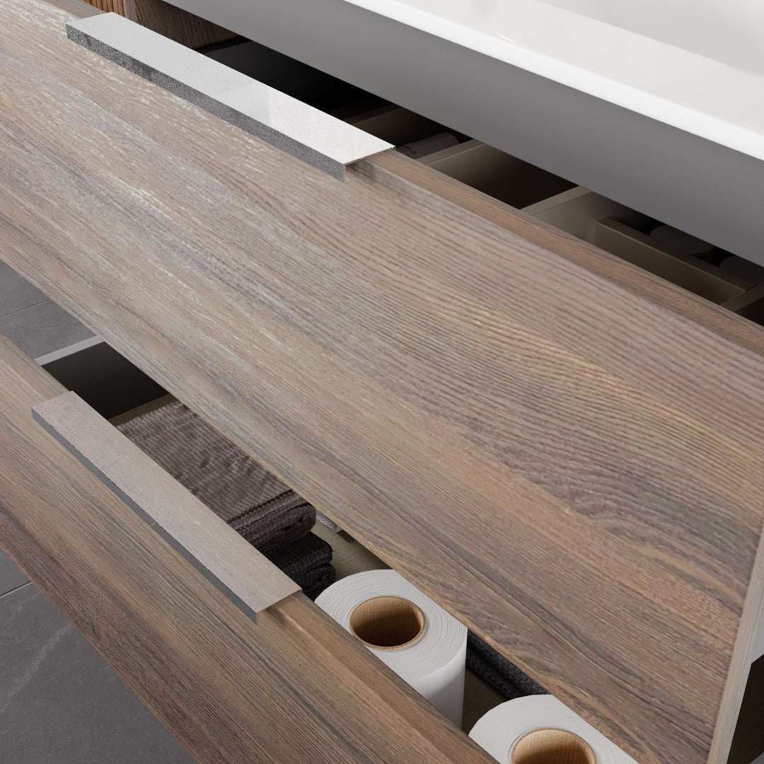 Eviva Marina Bath Vanity with Porcelain Top and Integrated Sink