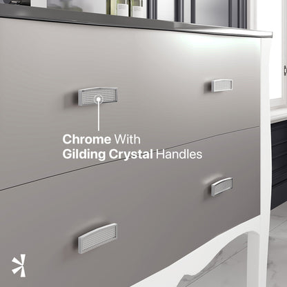 Eviva Aranjuez Bath Vanity with Tempered Glass Top and Integrated Sink (24"-32")