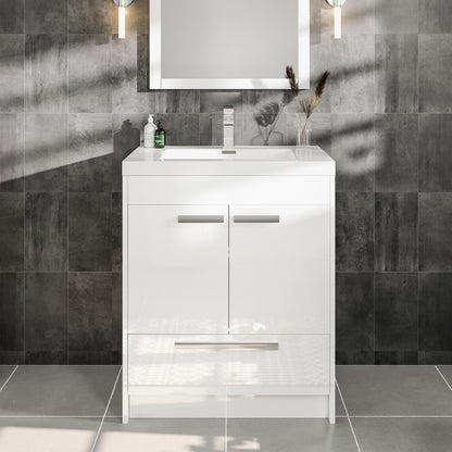 Eviva Lugano Bath Vanity with Acrylic Top and Integrated Sink (24"-84")