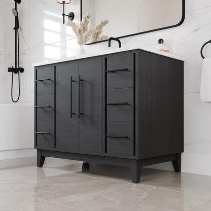 Eviva Graham Bath Vanity with Engineered Stone Top and Integrated Sink (30"-72")