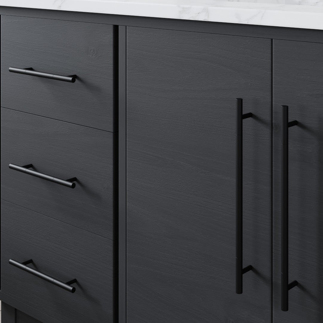 Eviva Graham Bath Vanity with Engineered Stone Top and Integrated Sink (30"-72")