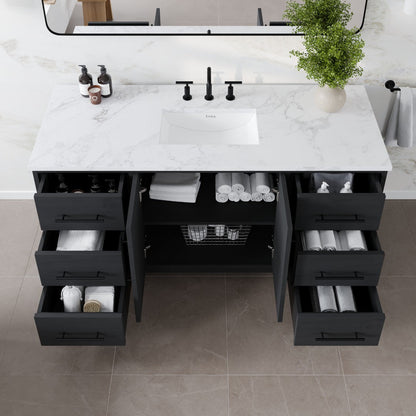 Eviva Graham Bath Vanity with Engineered Stone Top and Integrated Sink (30"-72")