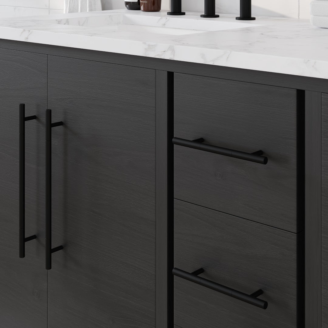 Eviva Graham Bath Vanity with Engineered Stone Top and Integrated Sink (30"-72")