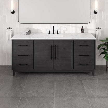 Eviva Graham Bath Vanity with Engineered Stone Top and Integrated Sink (30"-72")