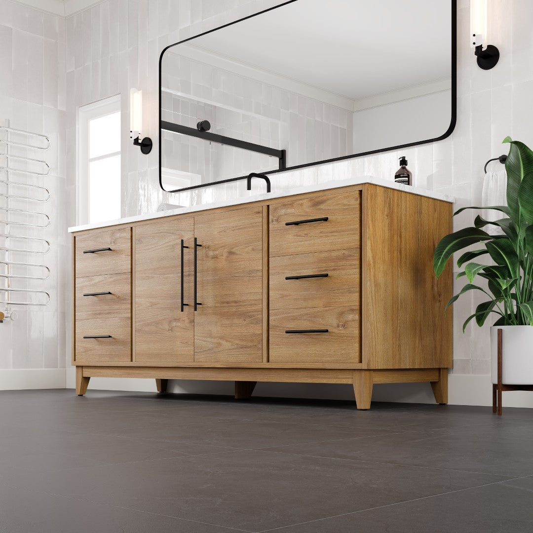 Eviva Graham Bath Vanity with Engineered Stone Top and Integrated Sink (30"-72")