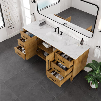 Eviva Graham Bath Vanity with Engineered Stone Top and Integrated Sink (30"-72")