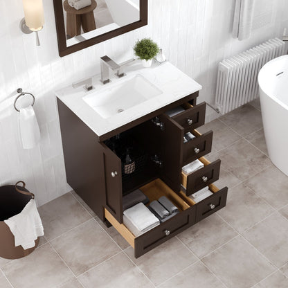 Eviva Acclaim Bath Vanity with Counter Top and Undermount Porcelain Sink (24"-30")
