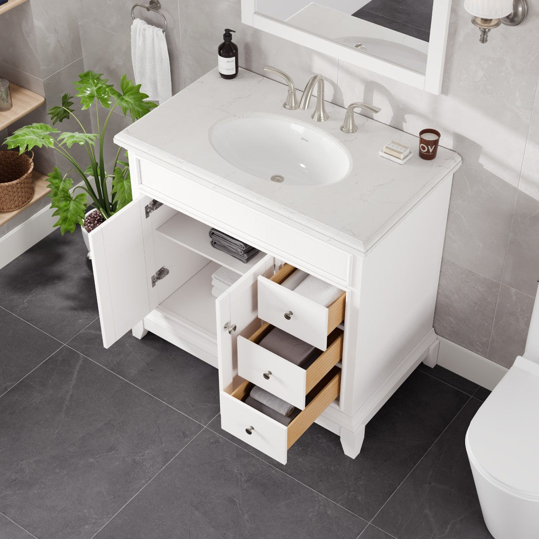 Eviva Elite Stamford Bath Vanity with Counter Top and Undermount Porcelain Sink (24"-72")